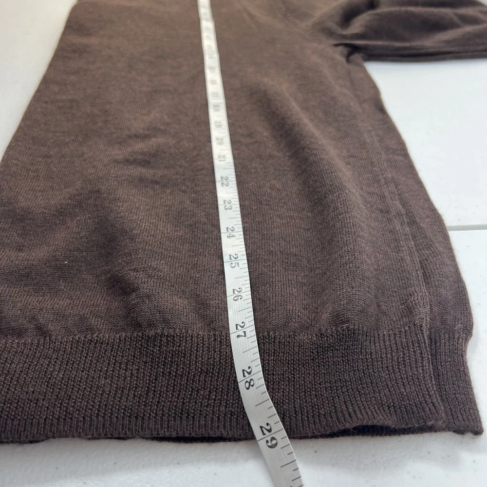 NWOT Linea‎ Uomo Brown Lightweight Wool Blend Preppy Cardigan Size 2XL